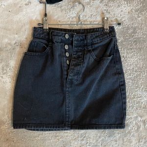 button up black jean skirt